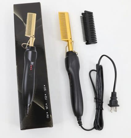 High Heat Ceremic Press Comb Curler and Straightener