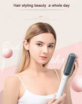 Luxury PTC Comb Hair Straightener Brush - White