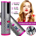Cordless Rechargeable Automatic Hair Curler - Pink