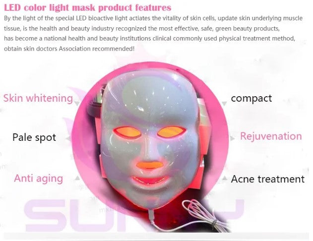 7 Colors Light Photon LED Electric Facial Mask Therapy