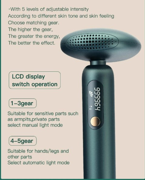 Handheld Photon Flash Laser Depilatory 5 Gears Hair Removal Machine - White