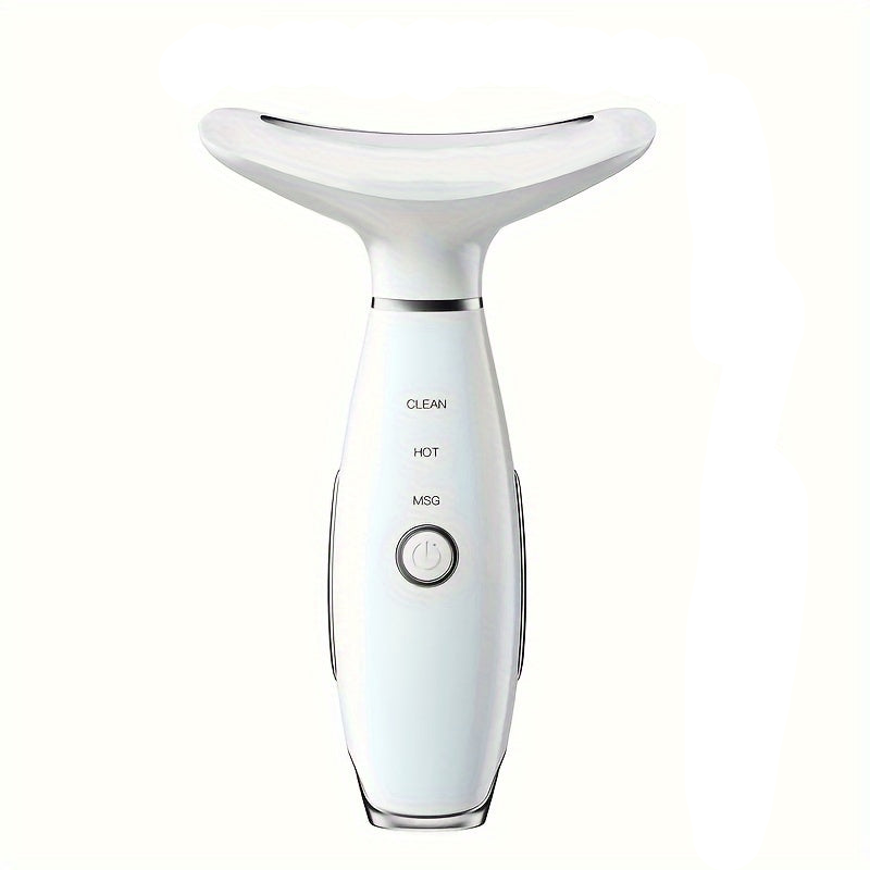 Usb Rechargeable Facial & Neck Massager With 3 Massage Modes(White)